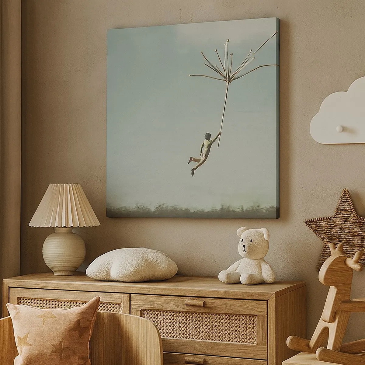 Canvas picture - Kites, Dandelions, Wind - 30x30 cm