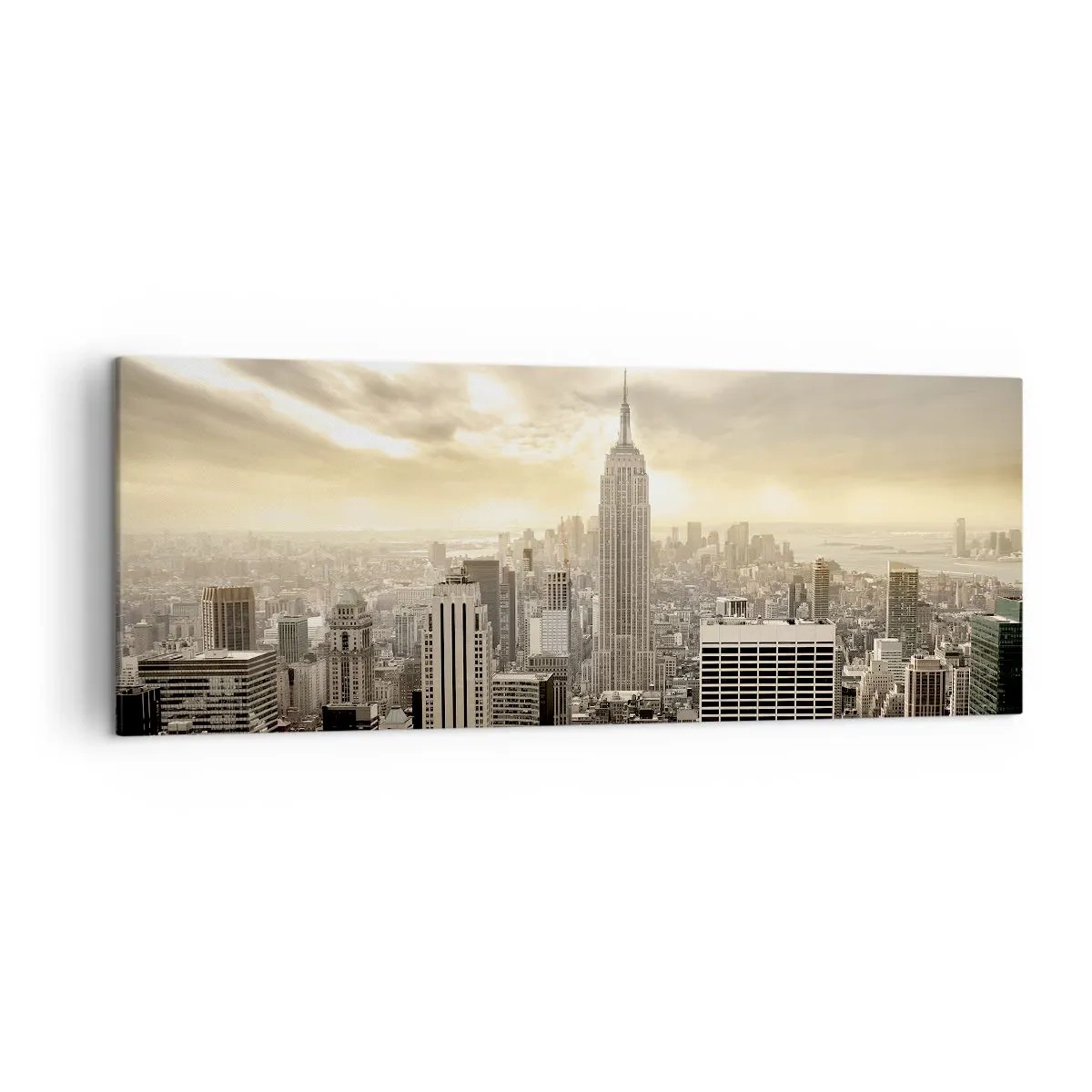 Canvas picture - New York Woven in Grey - 140x50 cm
