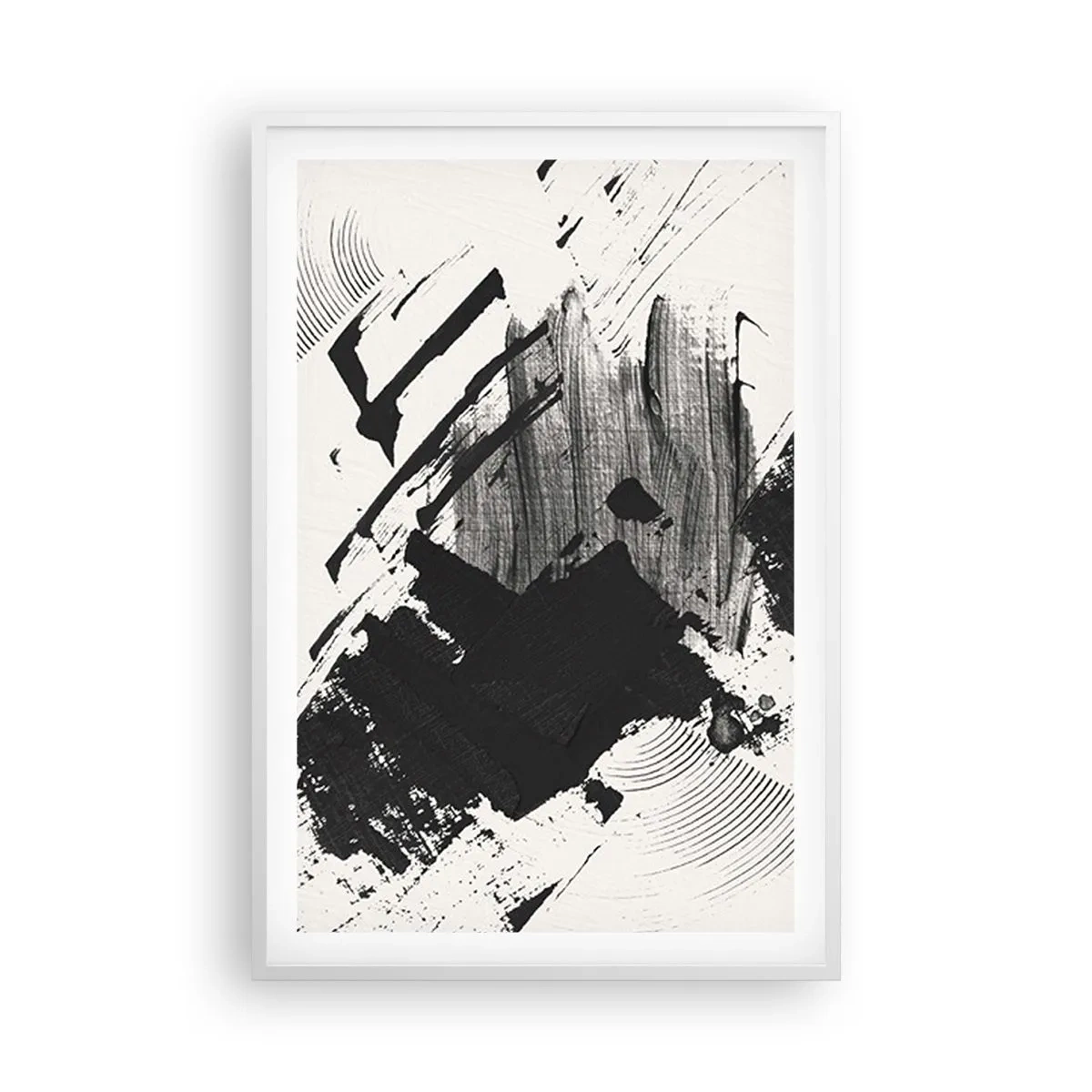 Poster in white frmae - Abstract - Expression of Black - 61x91 cm