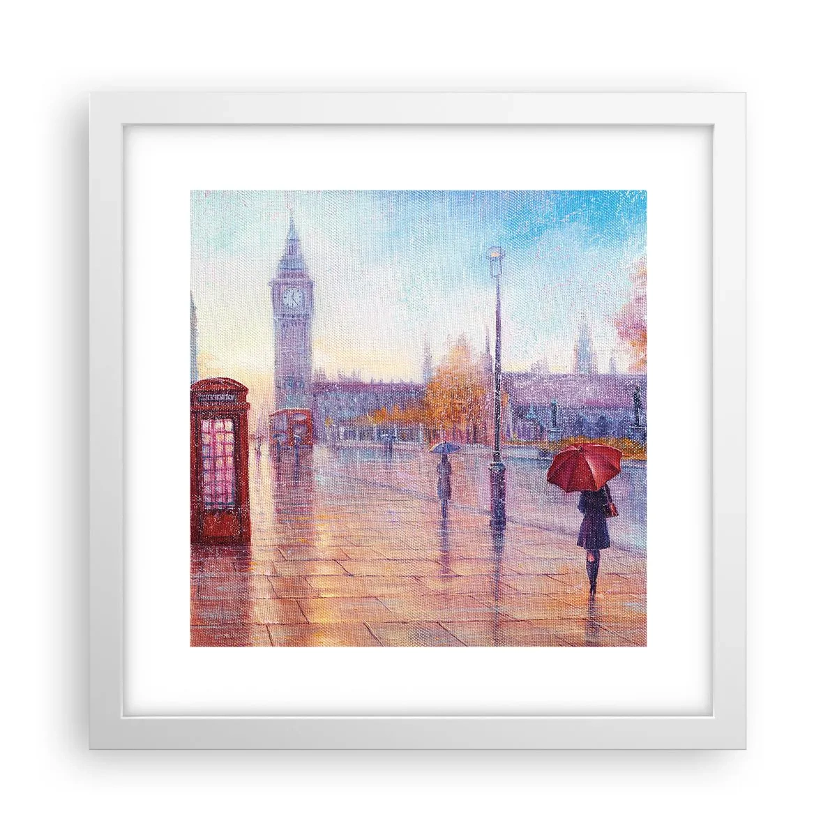 Poster in white frmae - London Autumn Day - 30x30 cm
