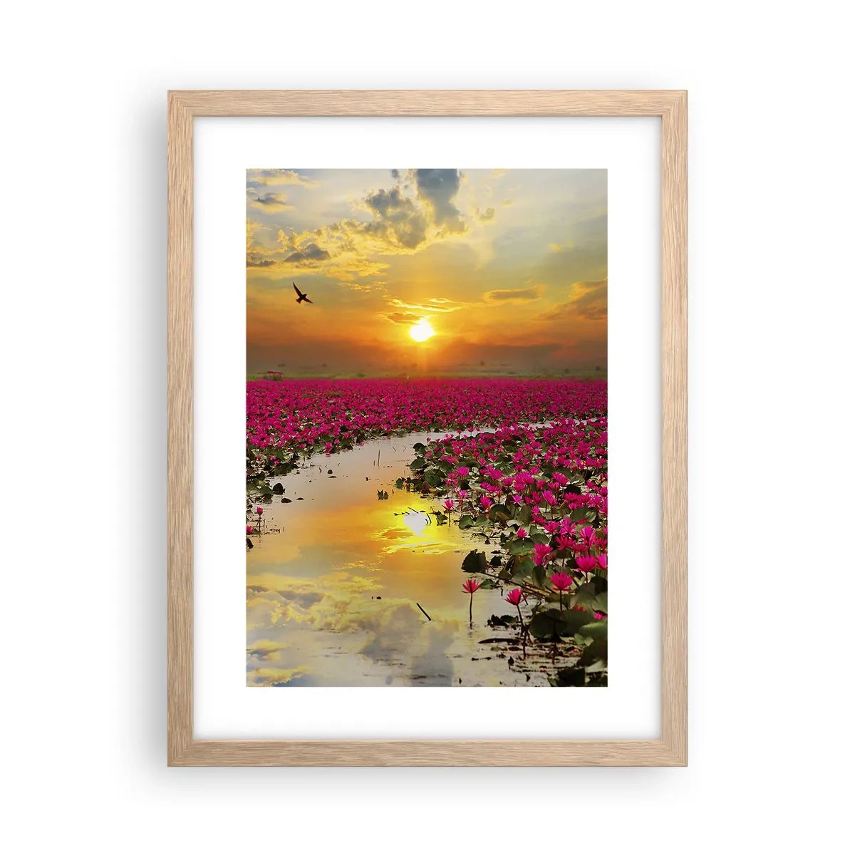 Poster in light oak frame - Secret Life of a Lake - 30x40 cm