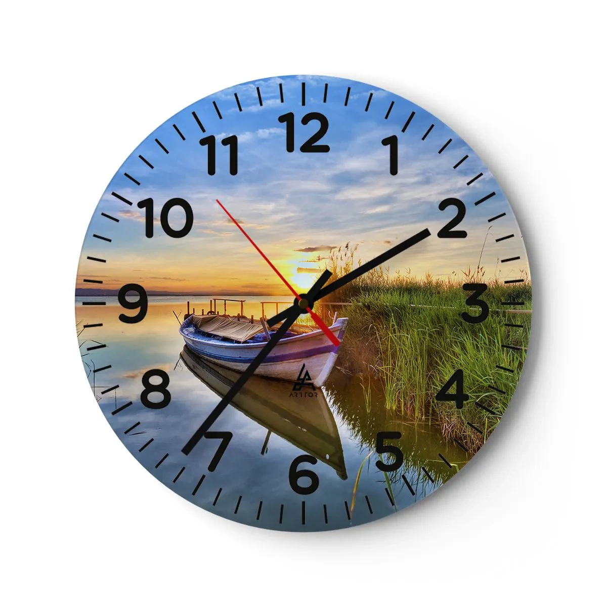 Wall clock - Clock on glass - Bay of Fulfilled Dreams - 40x40 cm