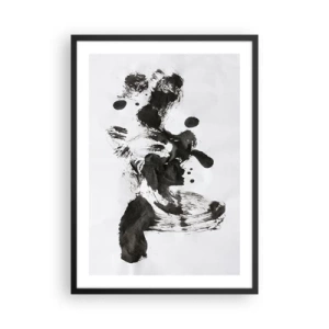 Poster in black frame - Black and white abstraction in the style of expressionism - 50x70cm - A Method in Madness? - Modern wall decoration for the living room and bedroom ARTTOR