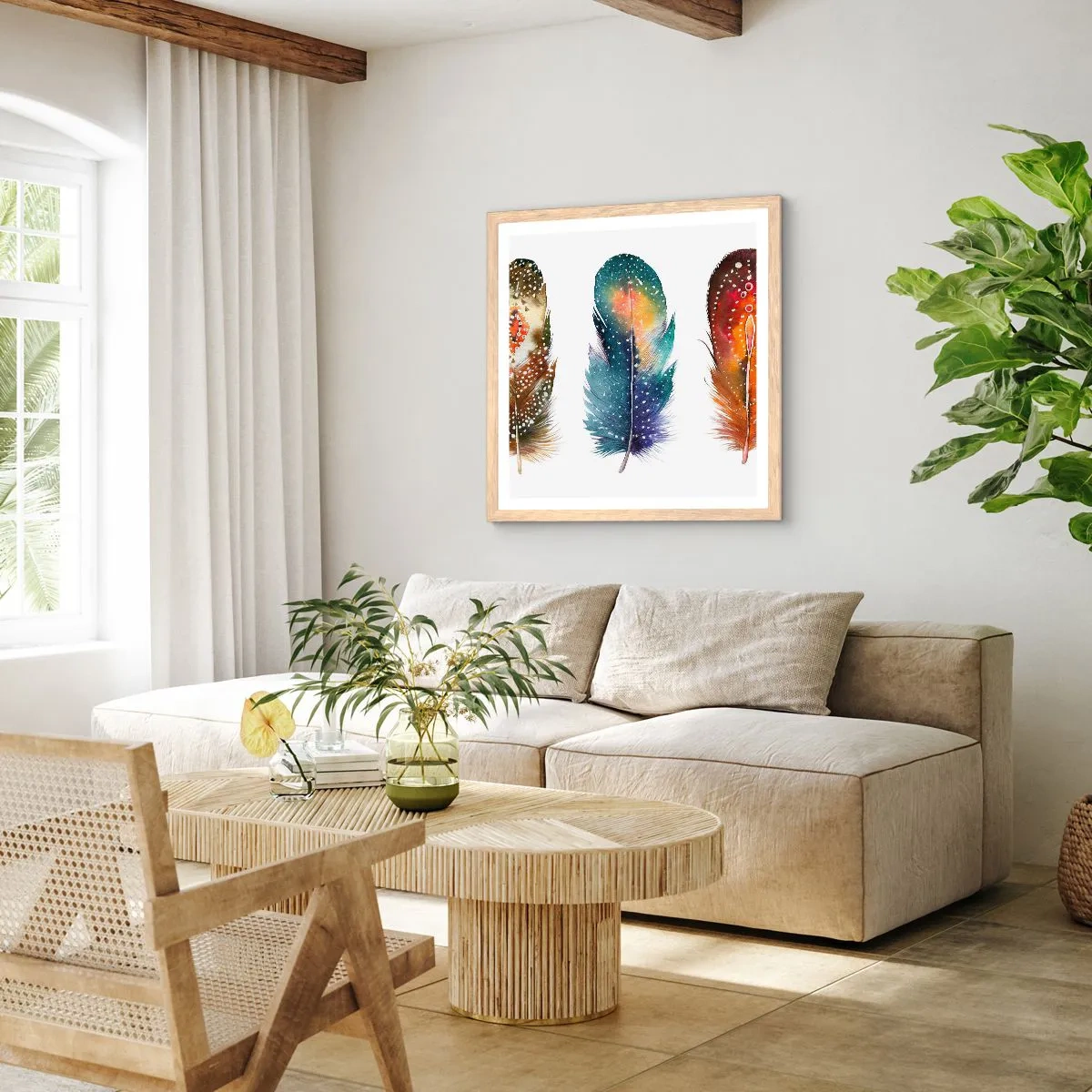 Poster in light oak frame - Rituals, Customs, Secrets - 40x40 cm