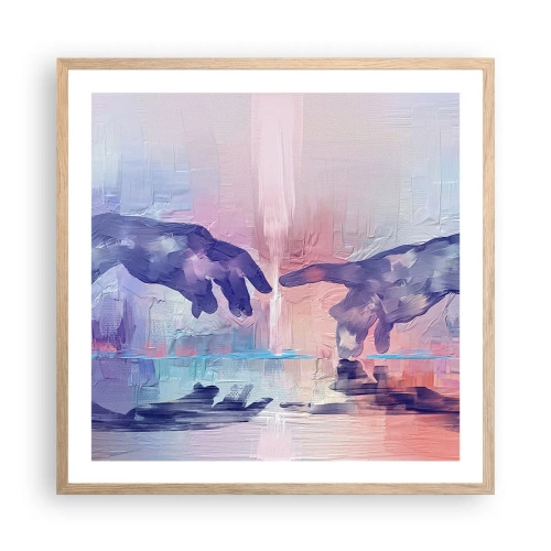 Poster in light oak frame - Godly Spark of Life - 60x60 cm