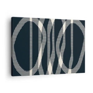 Canvas picture - Geometric lines in light shades on a dark background - 70x50cm - Attempt at Breaking Darkness - Modern wall decoration for the living room and bedroom ARTTOR