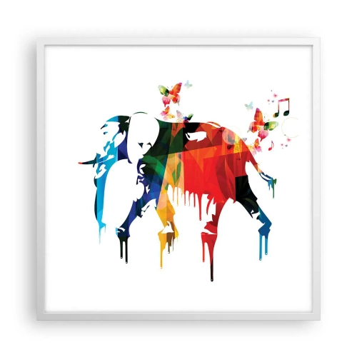 Poster in white frmae - Everyone Can Dance - 60x60 cm