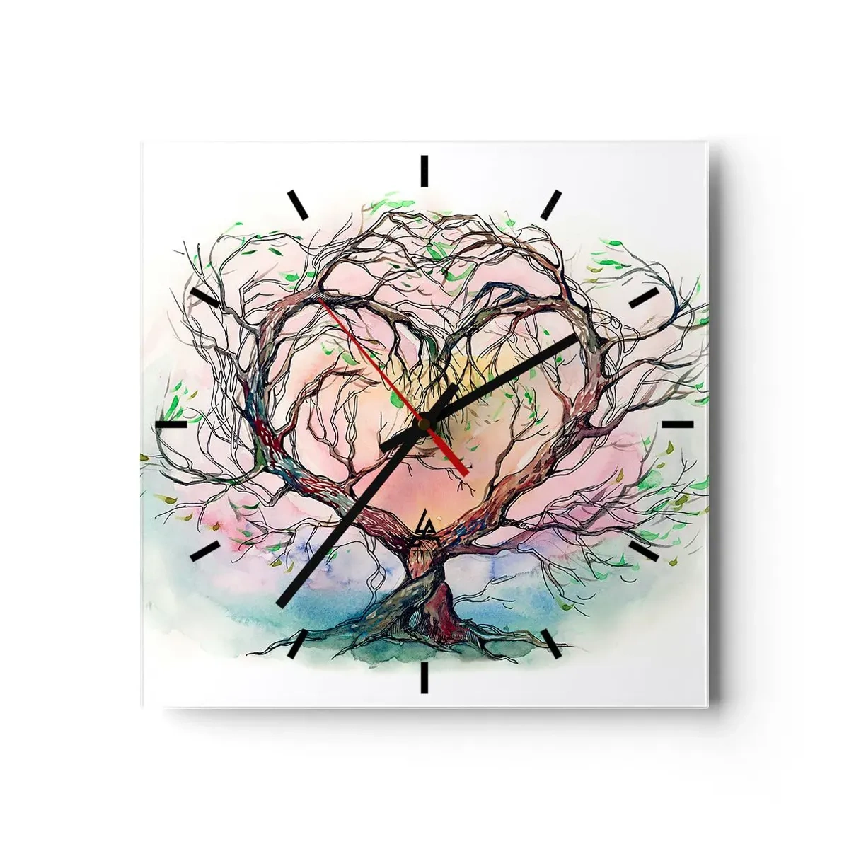 Wall clock - Clock on glass - Together Against the Wind - 30x30 cm