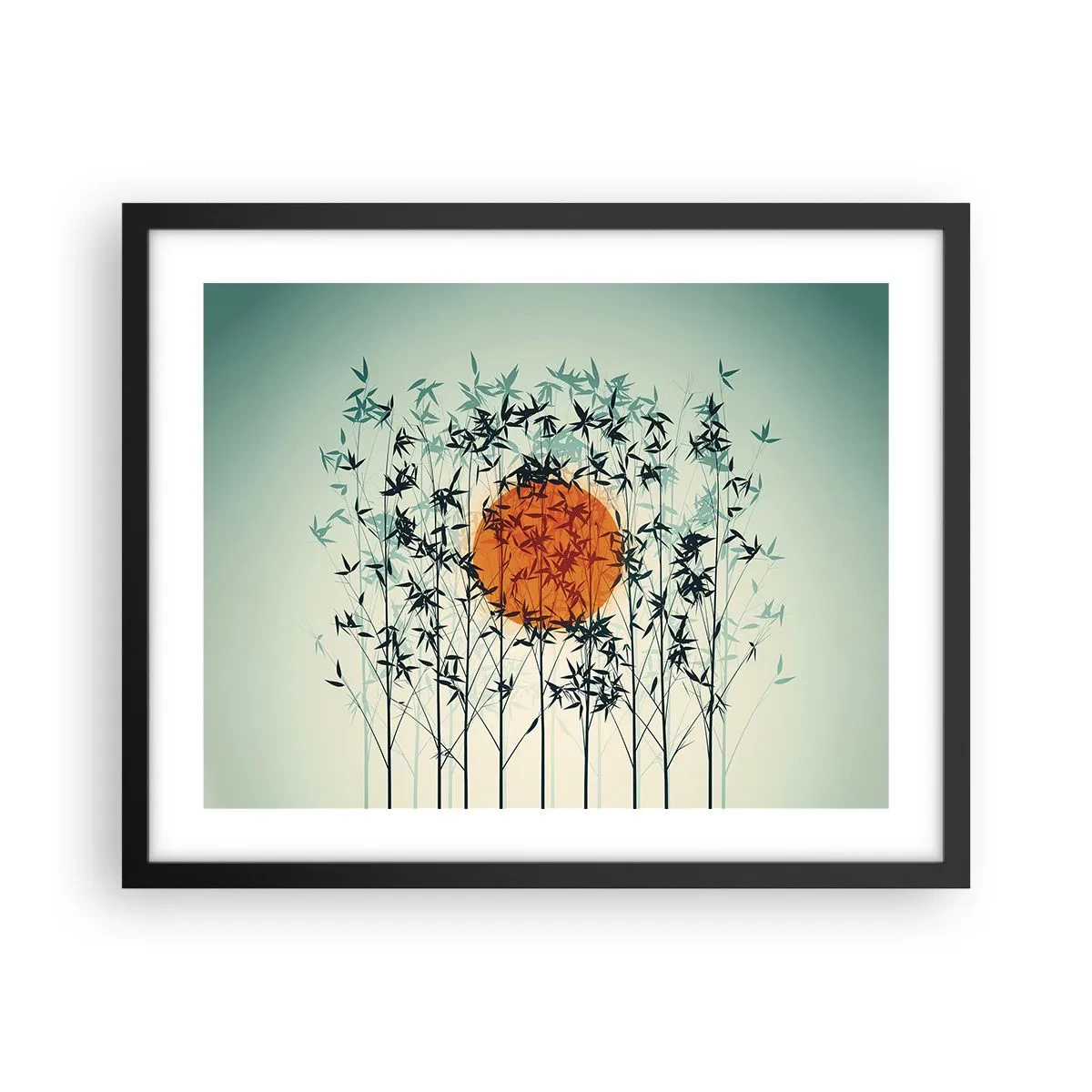 Poster in black frame - Japanese Sun - 50x40 cm