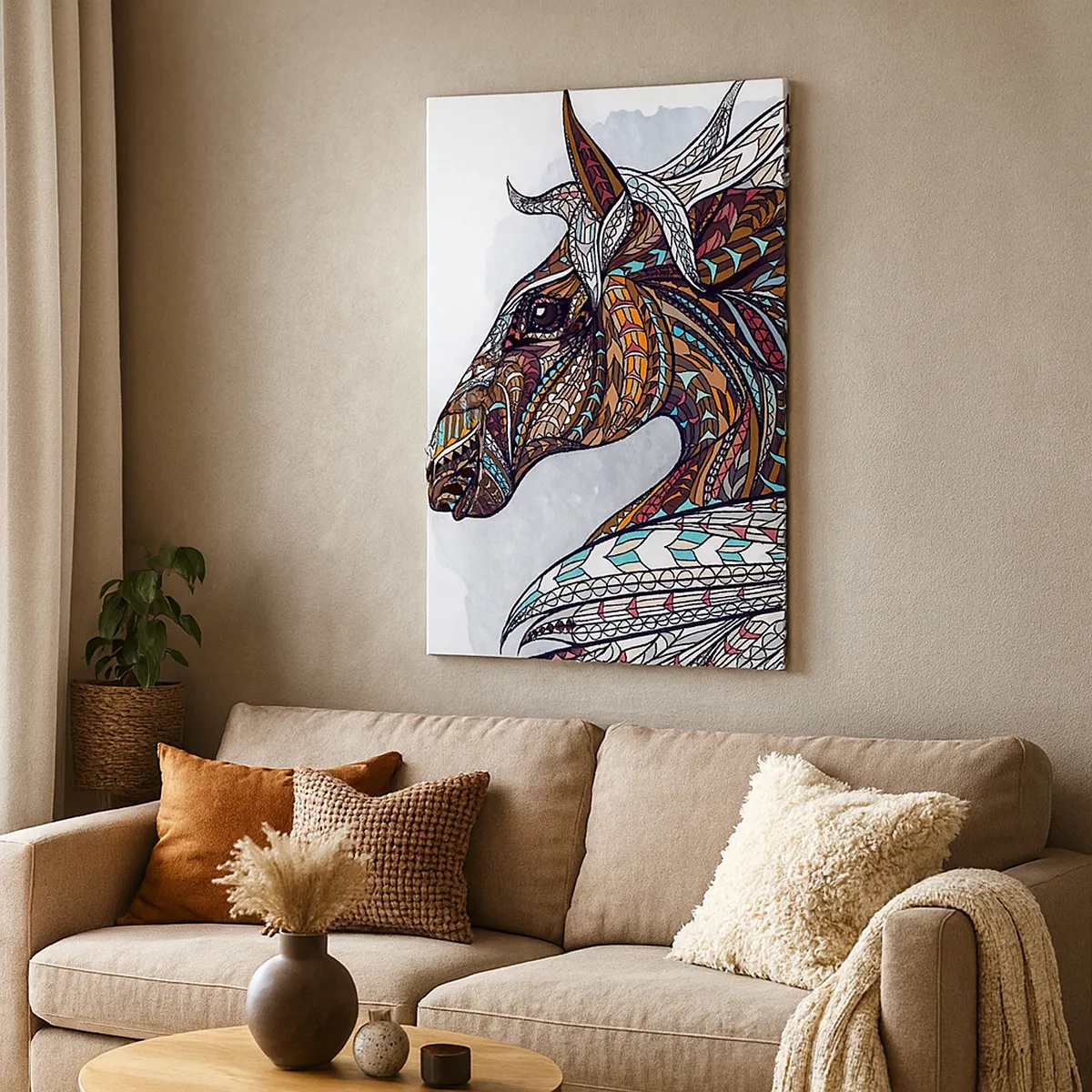 Canvas picture - Horse of a Celtic Warrior - 50x70 cm