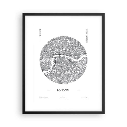 Poster in black frame - Anatomy of London - 40x50 cm