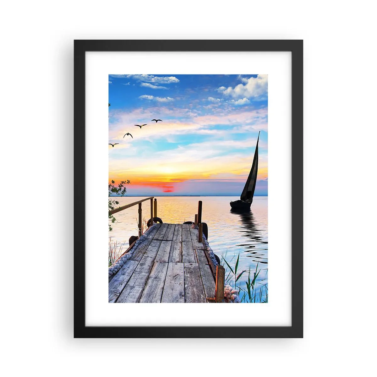 Poster in black frame - Good Evening - 30x40 cm