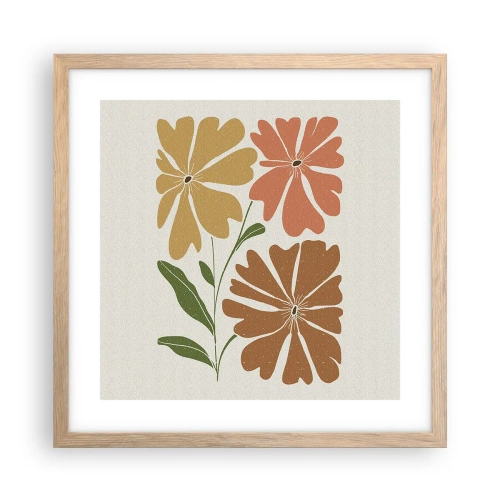 Poster in light oak frame - Nature and Geometry - 40x40 cm