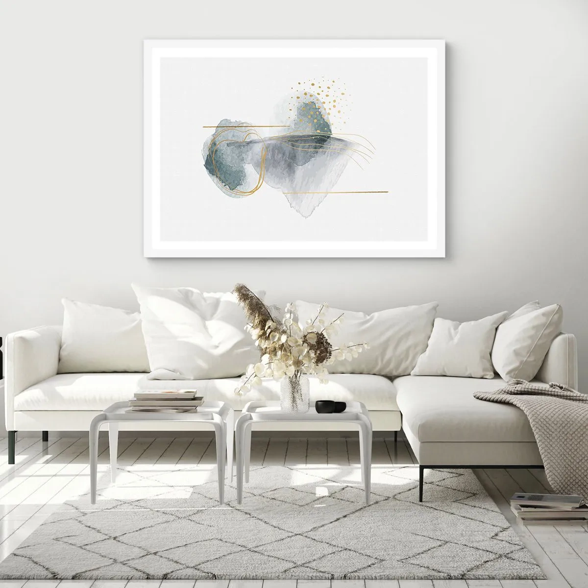 Poster in white frmae - On the Relationships of Grey and Gold - 50x40 cm