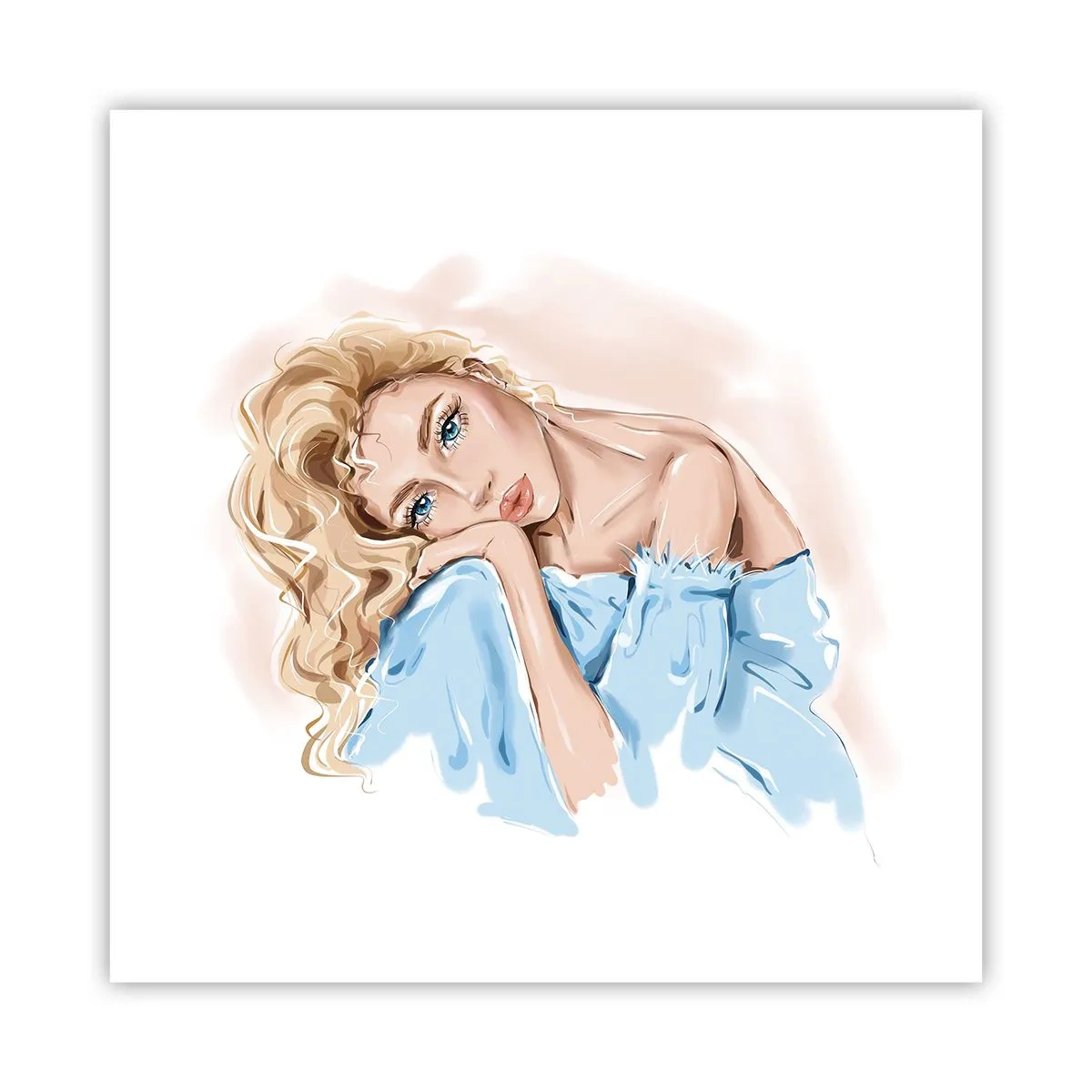Poster - Dreamy in Blue - 40x40 cm