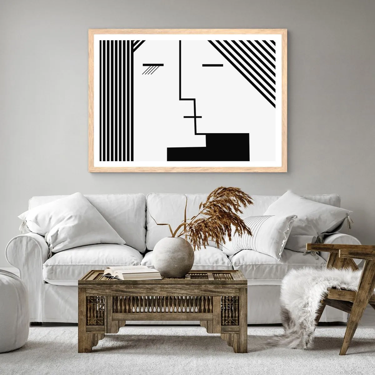 Poster in light oak frame - Simply a Kiss - 91x61 cm