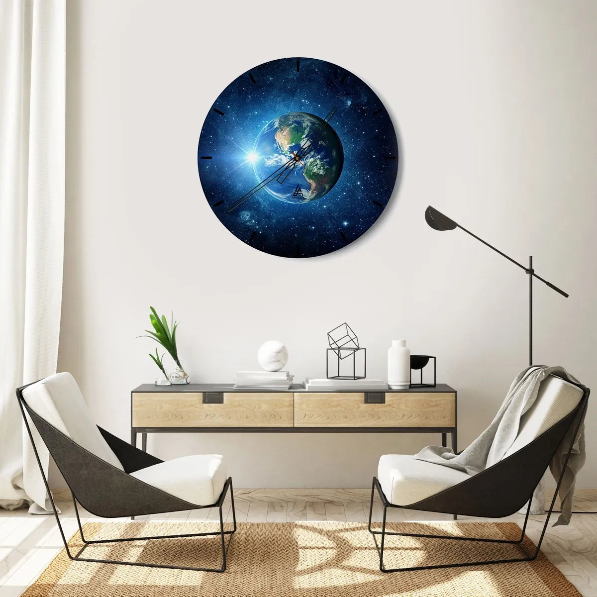 Wall clock - Clock on glass - We Are in Heaven - 40x40 cm