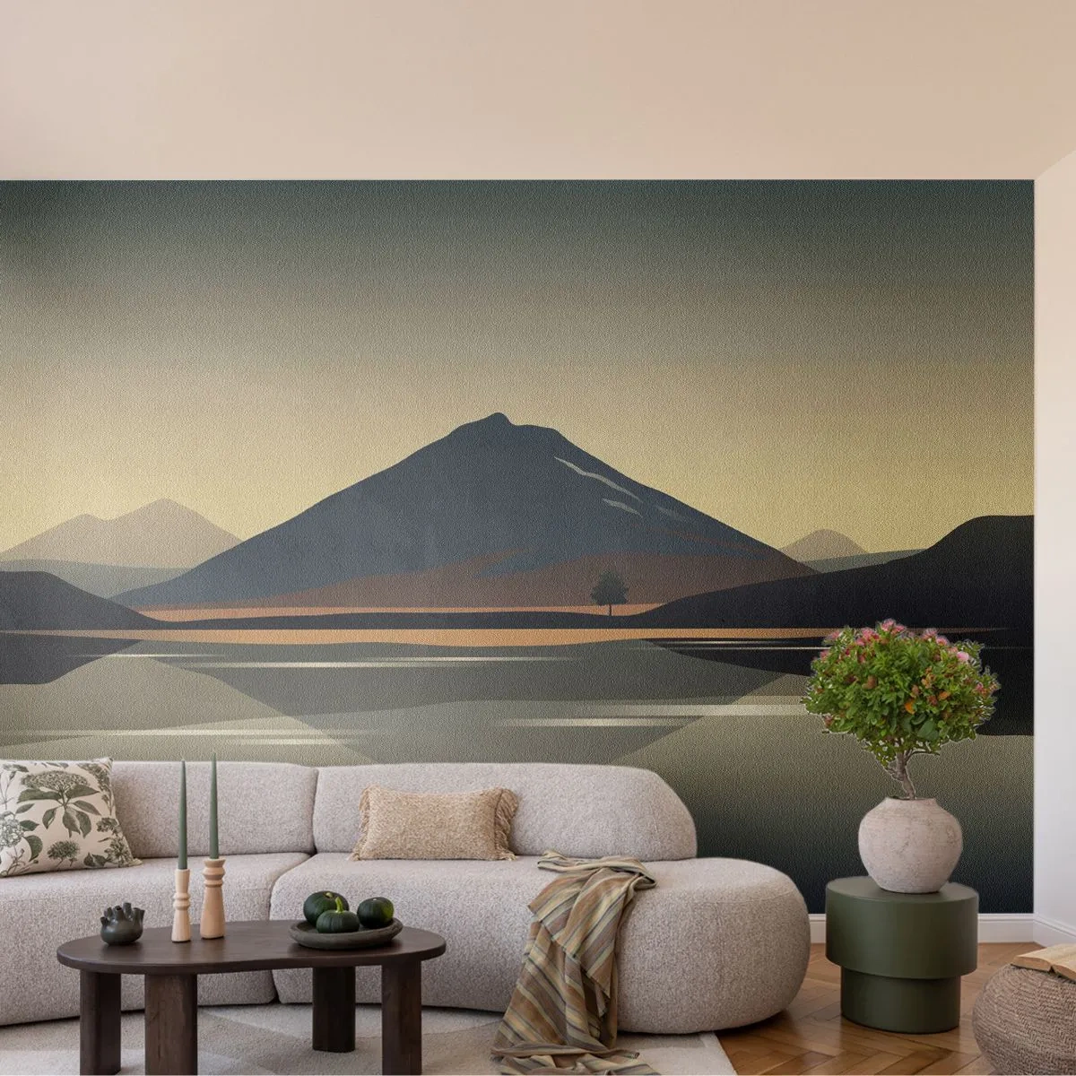 Photo Wallpaper Premium Canvas - Mirror Image - Iceberg, Piece, Landscape - 450x315 cm