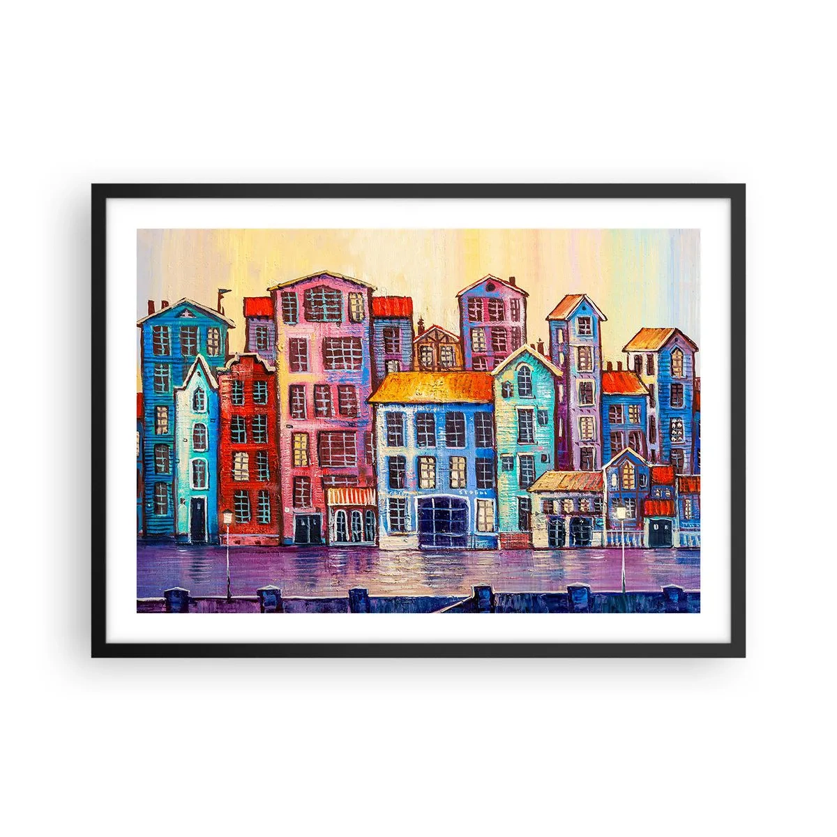 Poster in black frame - City Like From a Fairytale - 70x50 cm
