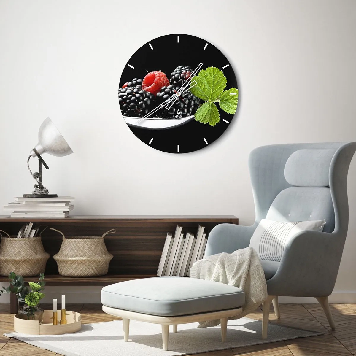 Wall clock - Clock on glass - Taste of Freshness - 40x40 cm