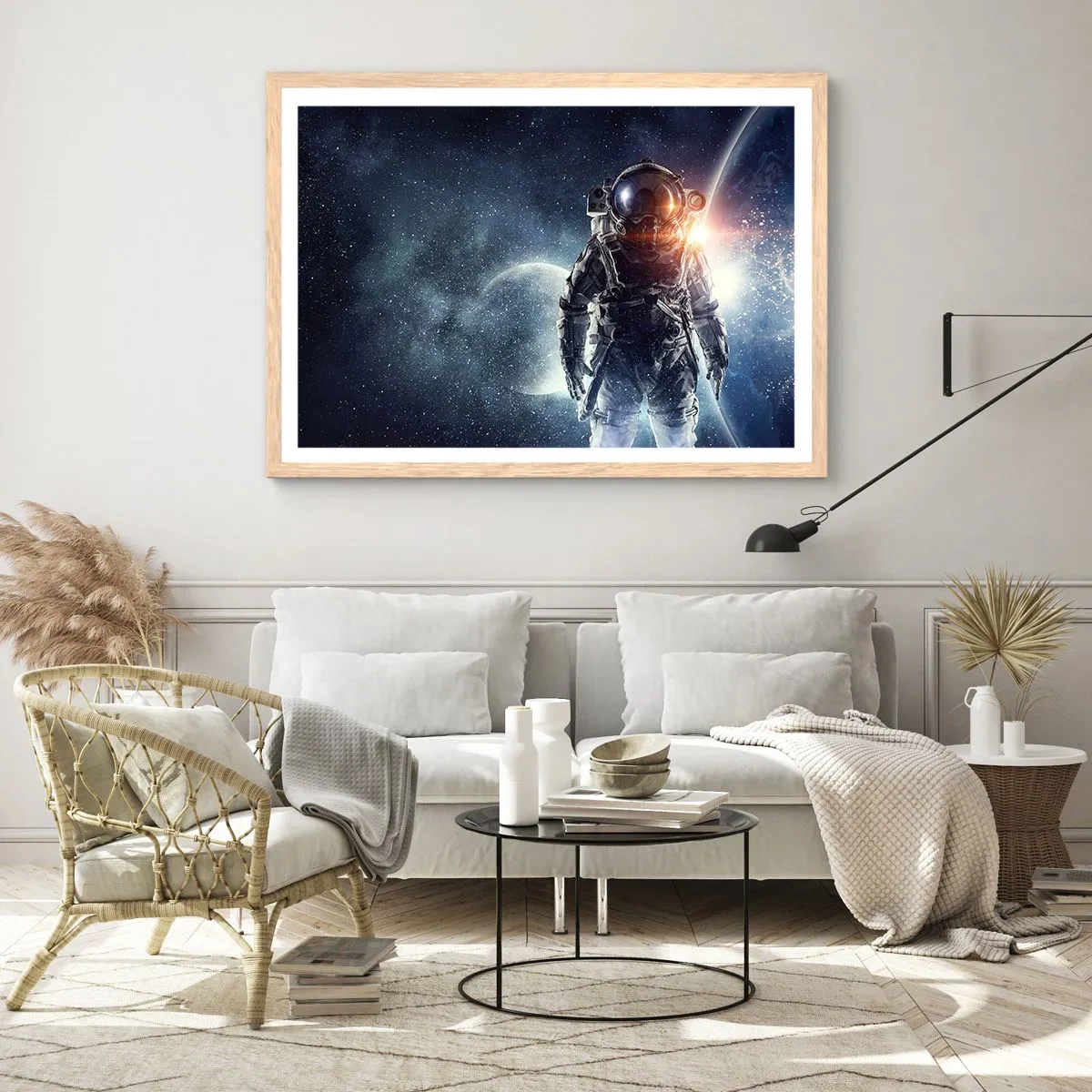 Poster in light oak frame - Space Adventure - 70x50 cm