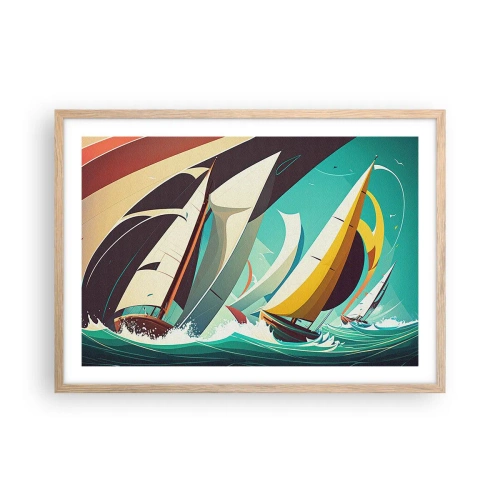 Poster in light oak frame - Standing Up to Elements - 70x50 cm