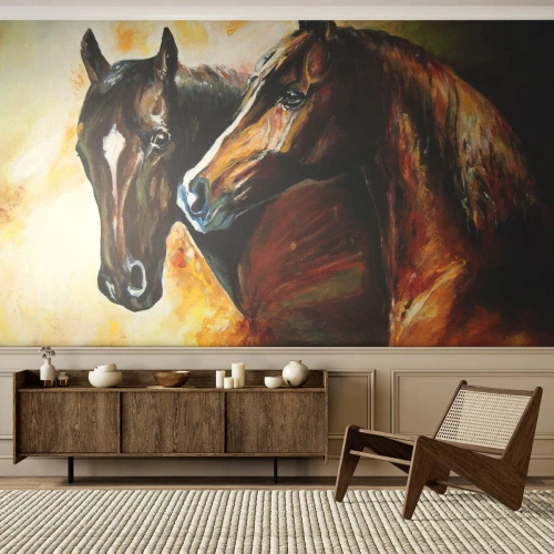 Photo Wallpaper Standard Eco - Twice More Charm - Animals, Horses, Nature - 500x350 cm