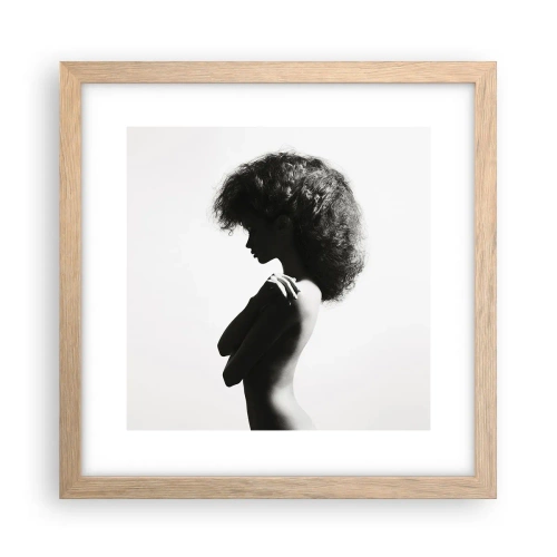 Poster in light oak frame - Like a Flower on a Thin Stem - 30x30 cm
