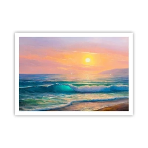 Poster - Turquoise Song of the Waves - 100x70 cm