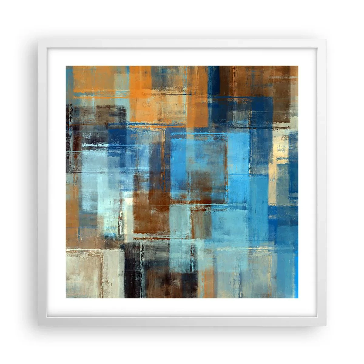Poster in white frmae - Through Blue Curtain - 50x50 cm