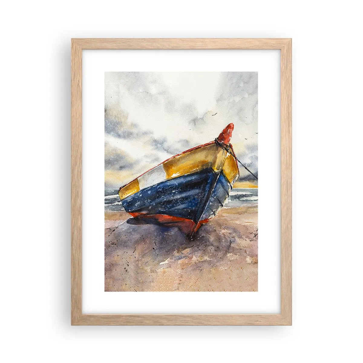 Poster in light oak frame - Rest On the Shore - 30x40 cm