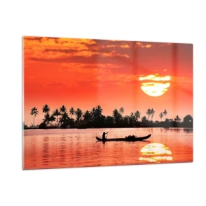 Glass picture - Peace of the Tropics at Sunset - 120x80 cm