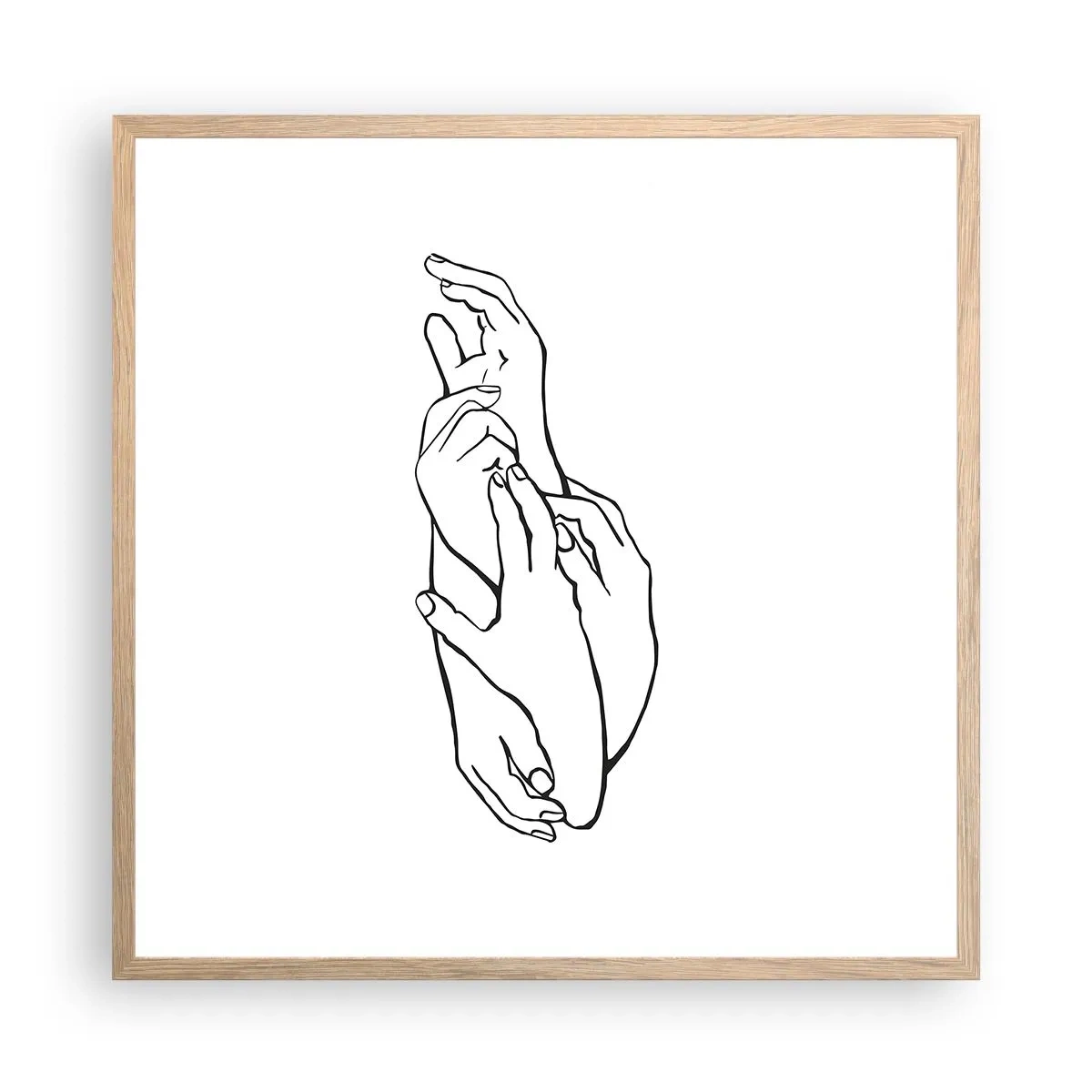 Poster in light oak frame - Good Touch - 60x60 cm