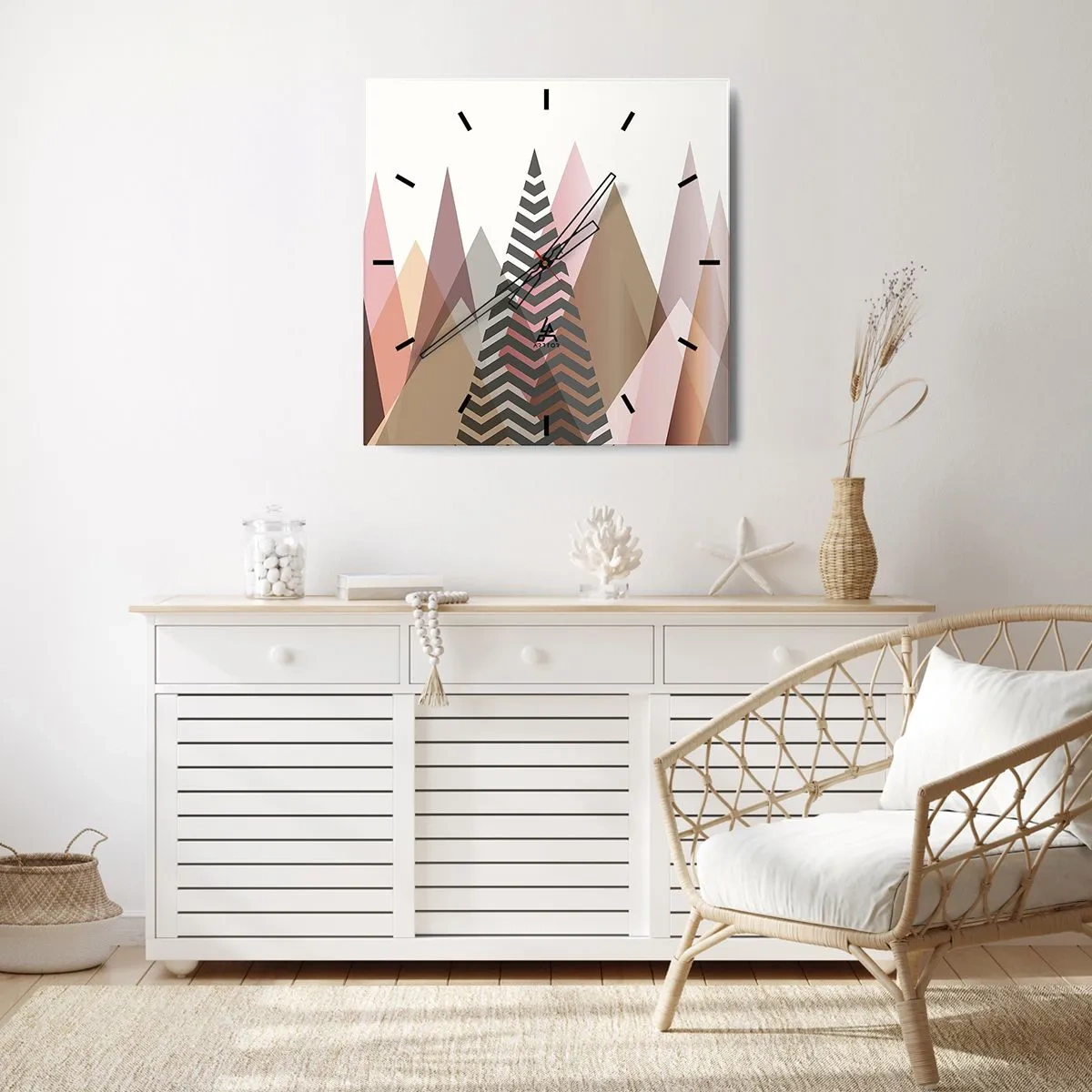 Wall clock - Clock on glass - View of the Piramide - 30x30 cm