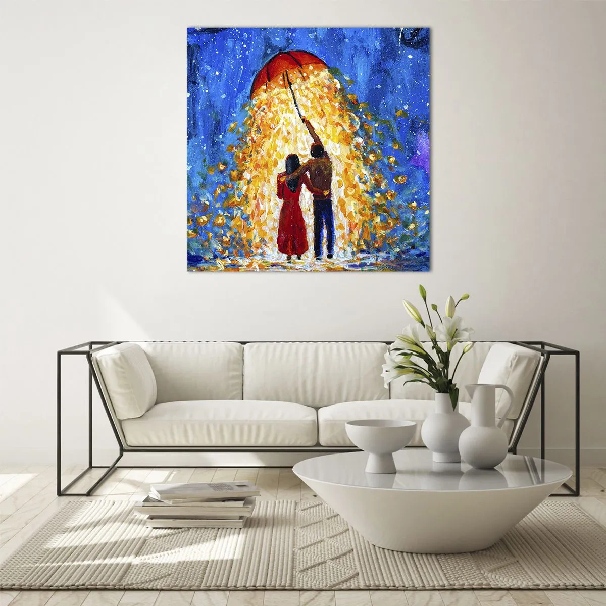 Glass picture - Magic of a Rainy Evening? - 50x50 cm