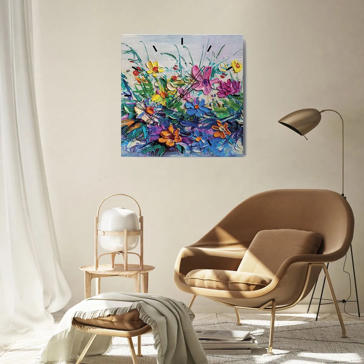 Wall clock - Clock on glass - Not So Still Nature - 40x40 cm