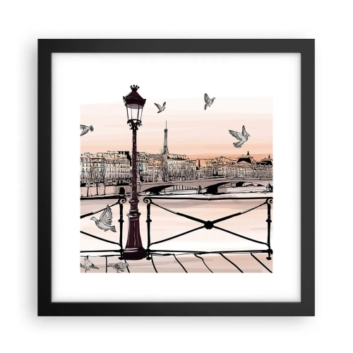 Poster in black frame - Over the Roofs of Paris - 30x30 cm