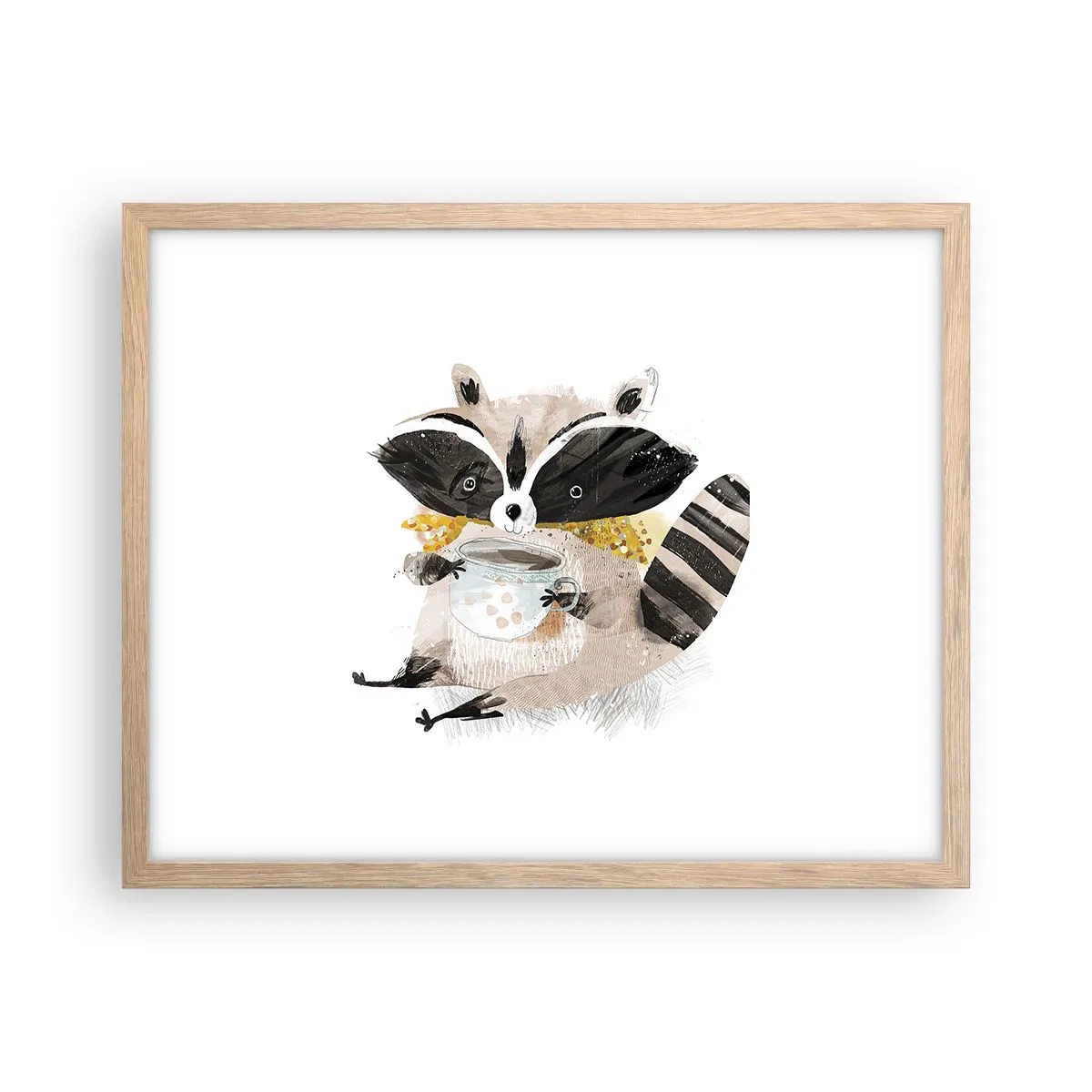 Poster in light oak frame - My Friend Raccoon - 50x40 cm