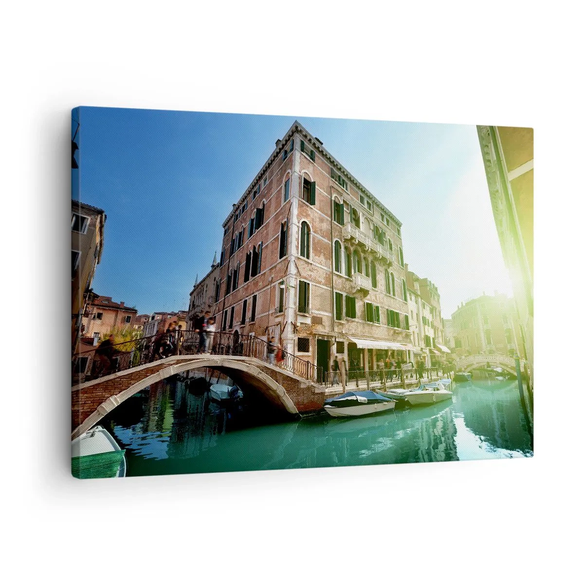 Canvas picture - Venice Bridge and Canal with Historic Architecture - 70x50cm - Venice - Amore Mio - Modern wall decoration for the living room and bedroom ARTTOR