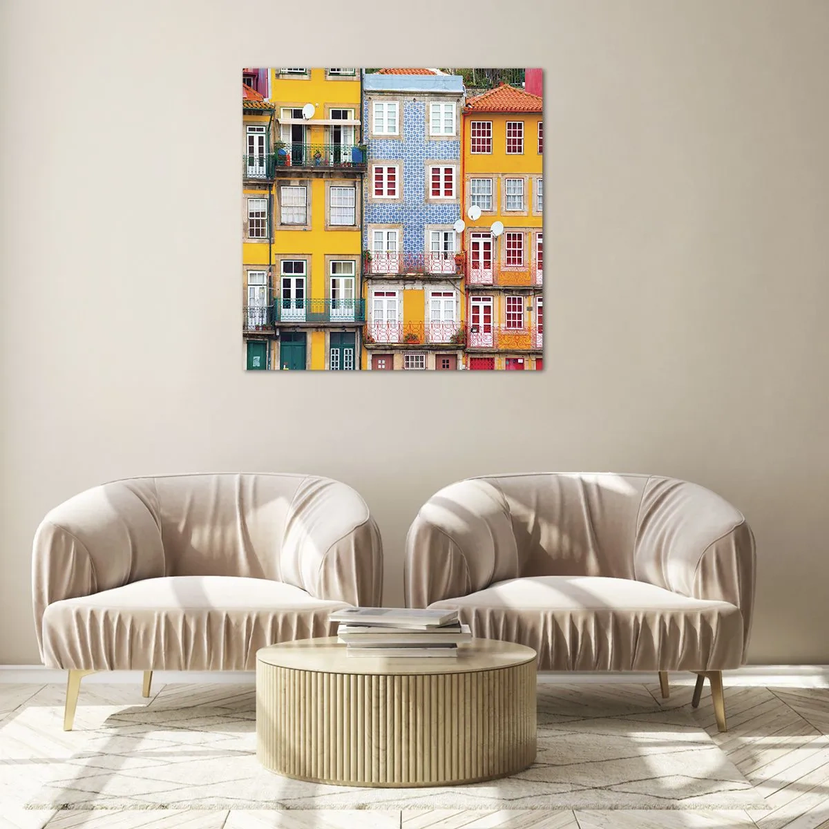 Glass picture - Colours of Old Town - 70x70 cm