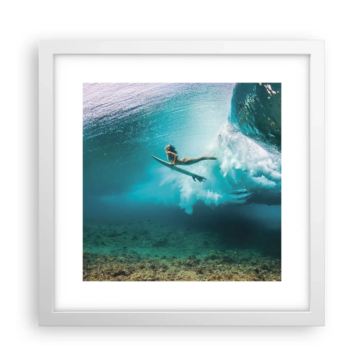 Poster in white frmae - Undewater World - 30x30 cm