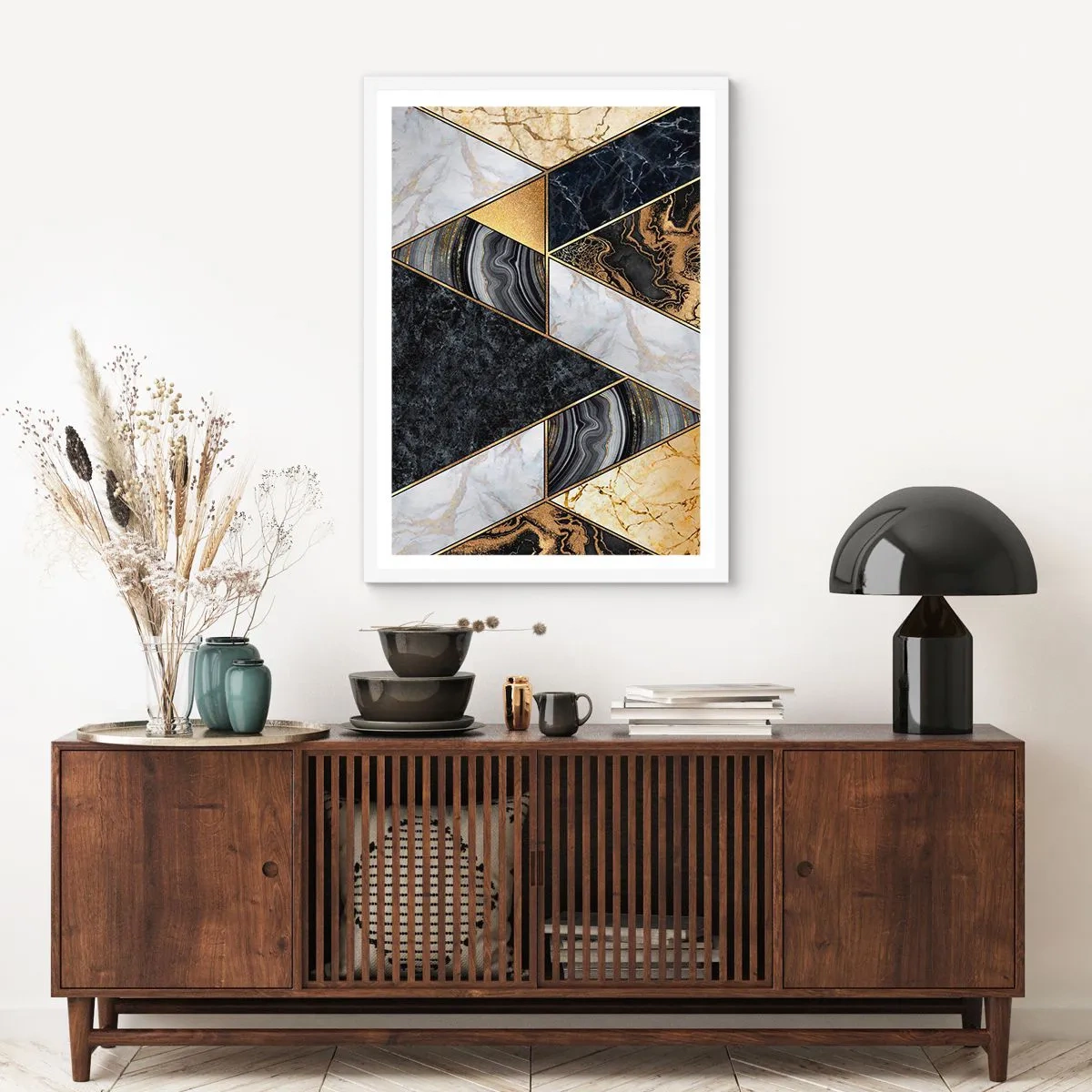 Poster in white frmae - Stone on Stone - 40x50 cm