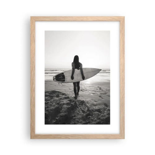 Poster in light oak frame - Daughter of Sea Wave - 30x40 cm