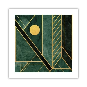 Poster - Dynamics of Gold and Azure - 40x40 cm