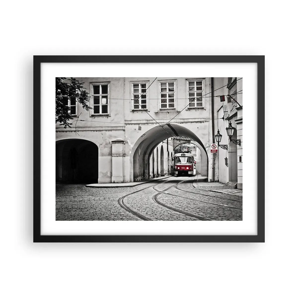 Poster in black frame - Through City Labirynth - 50x40 cm
