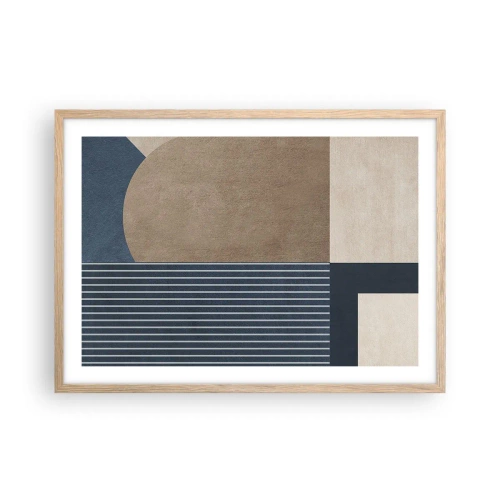 Poster in light oak frame - Composition of Simplicity and Curvature - 70x50 cm