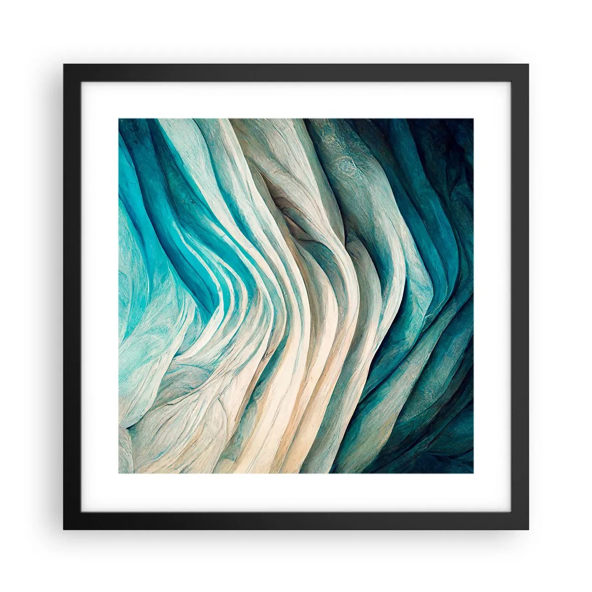 Poster in black frame - Blue Insatiability - 40x40 cm