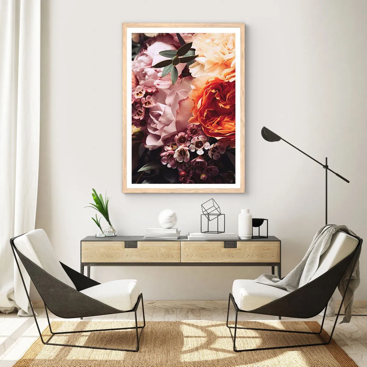 Poster in light oak frame - Wrapped by Beauty - 61x91 cm