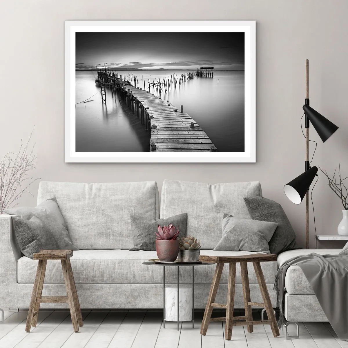 Poster in white frmae - Peace of a Forgotten Shore - 100x70 cm