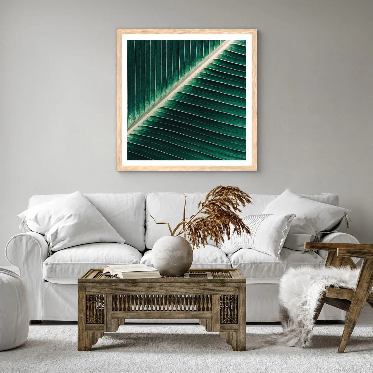 Poster in light oak frame - Rhythm of Nature - 50x50 cm